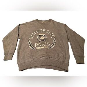 Vintage Paris University Gray Crewneck Large
